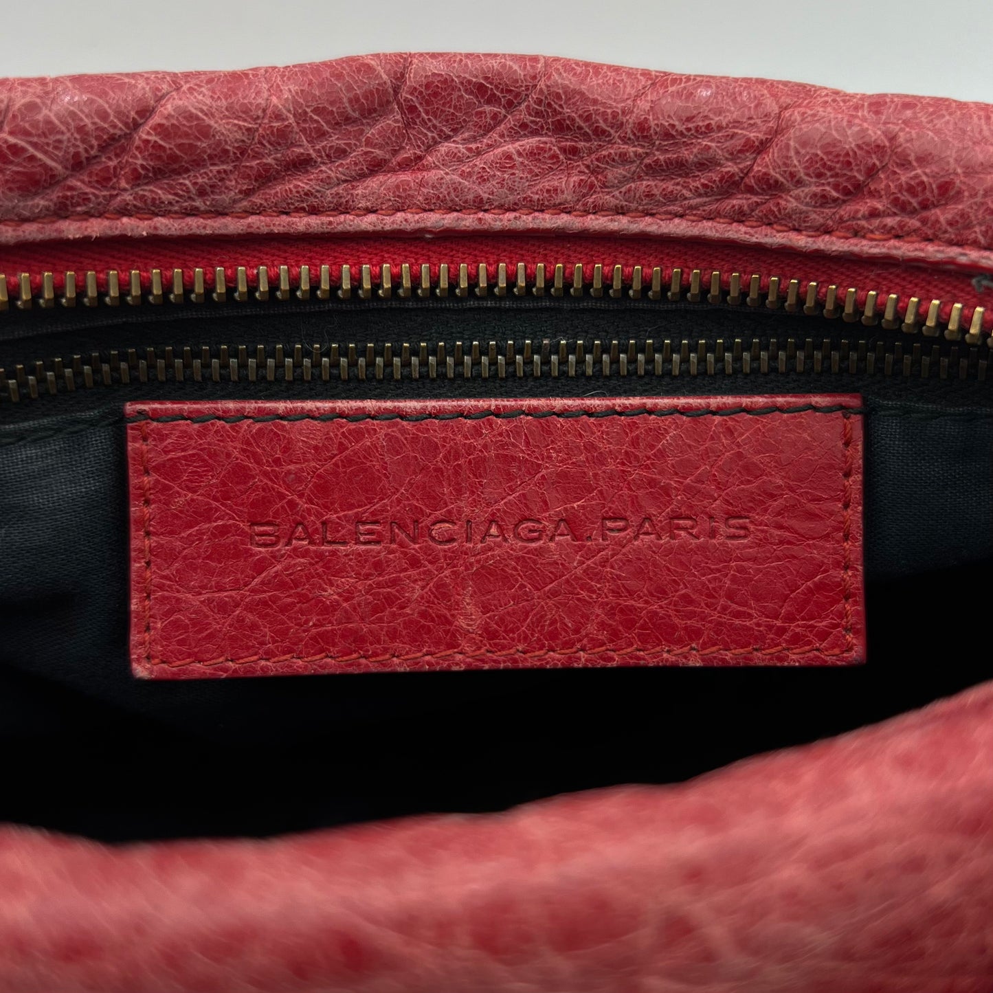 Balenciaga Red Leather Classic Mini Twiggy