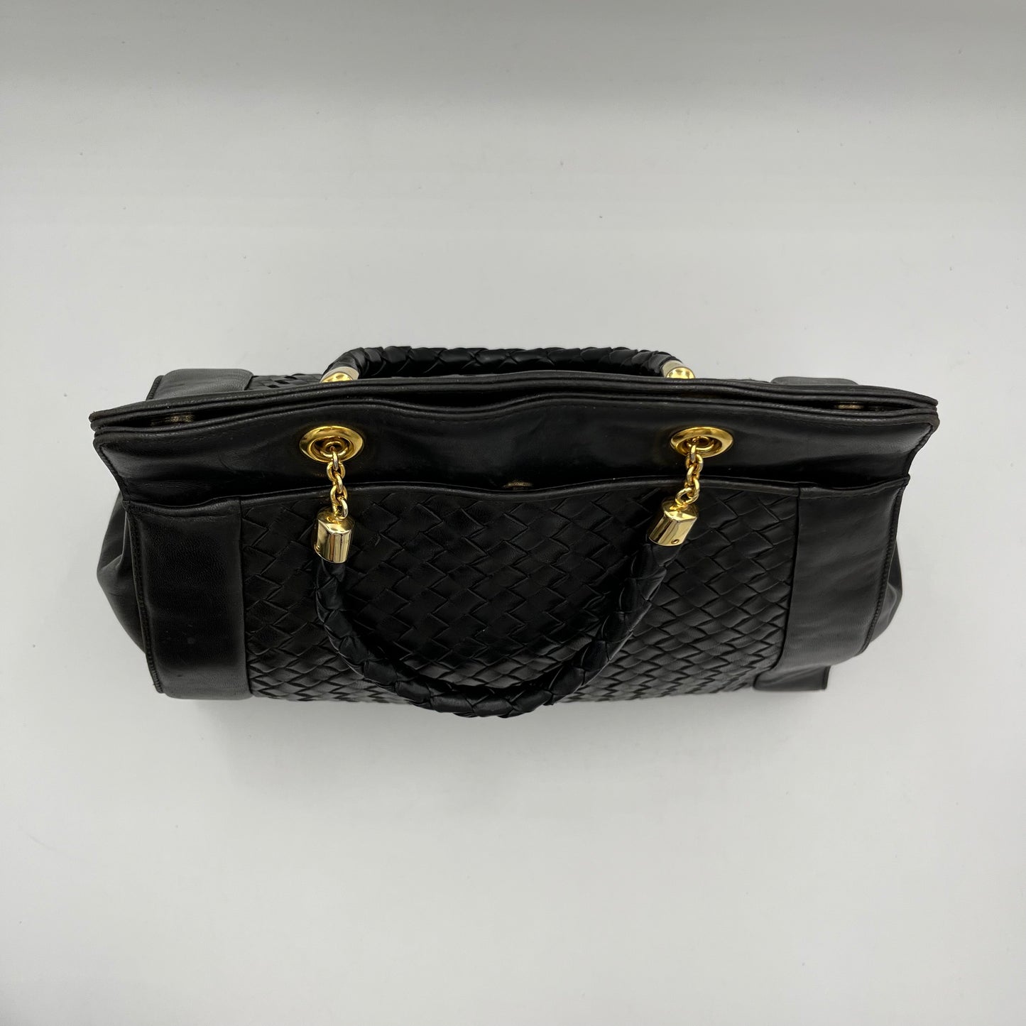 Bottega Veneta Black Intrecciato Handbag