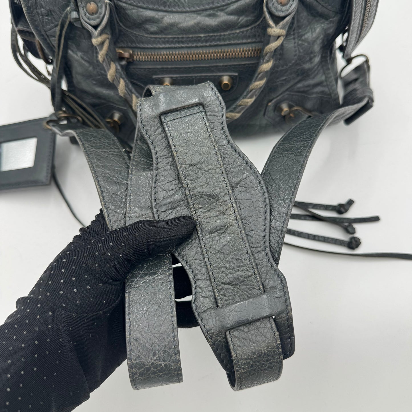 Balenciaga Gray Leather Classic Mini City