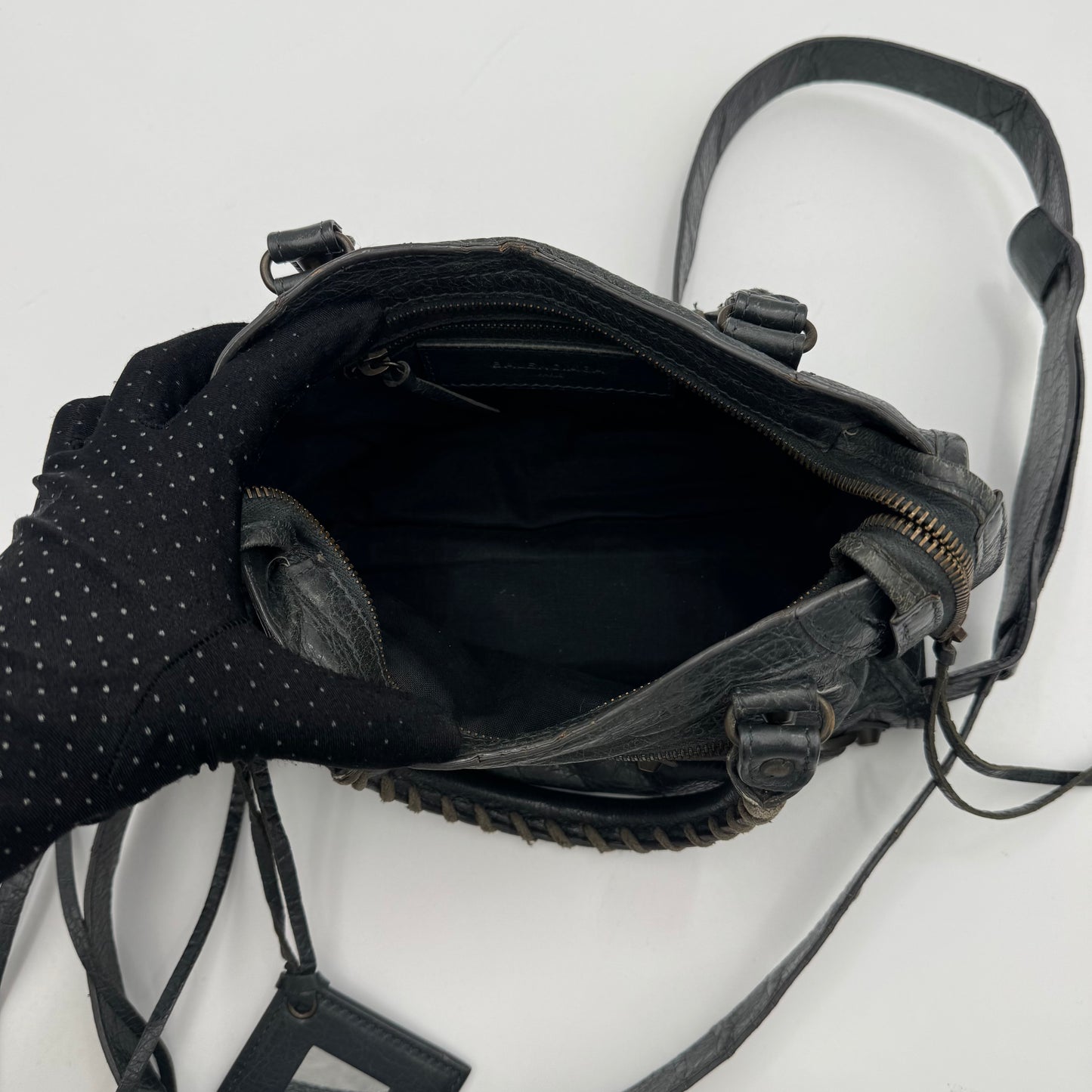 Balenciaga Gray Leather Classic Mini City