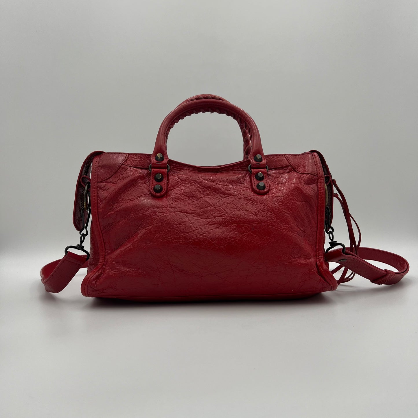 Balenciaga Red Leather Small Classic City Bag