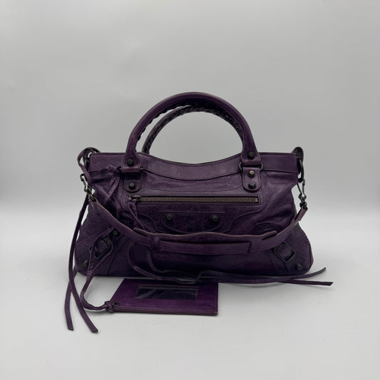 Balenciaga Violet Leather Classic First