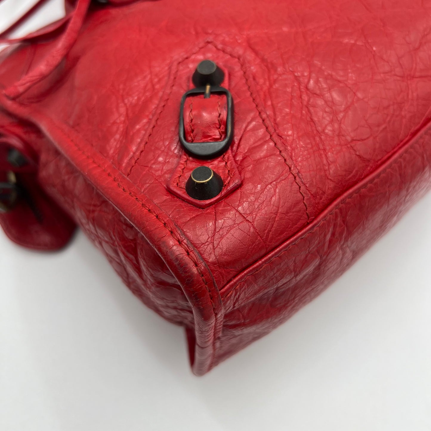 Balenciaga Red Leather Small Classic City Bag