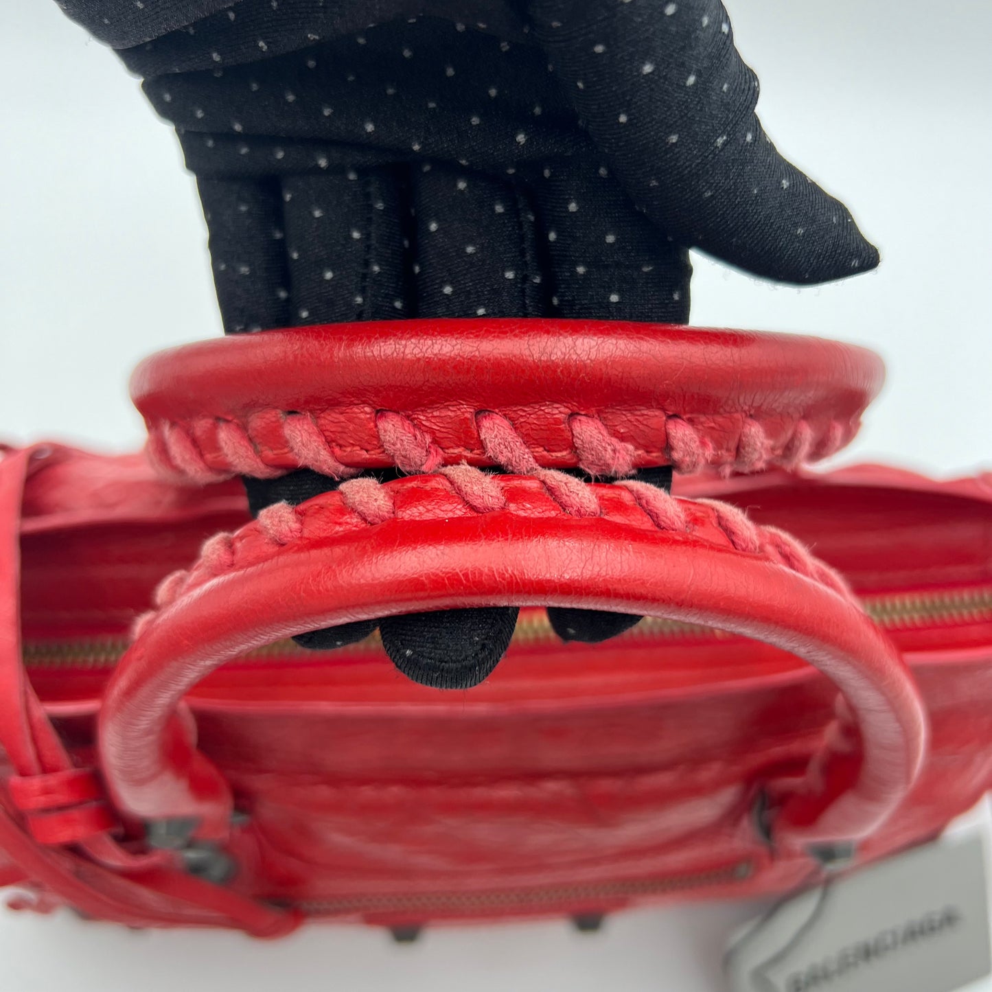 Balenciaga Red Leather Small Classic City Bag