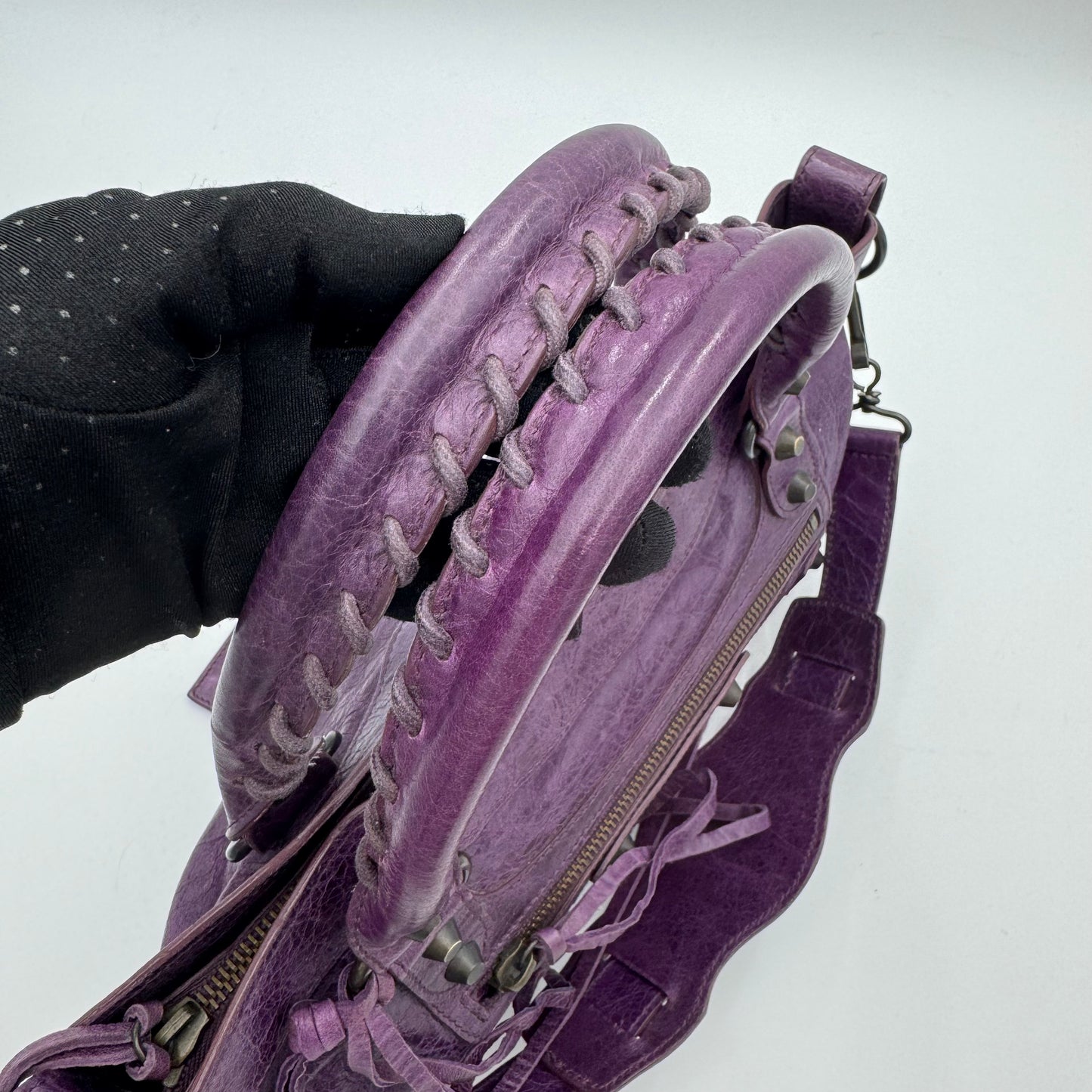 Balenciaga Violet Leather Classic First