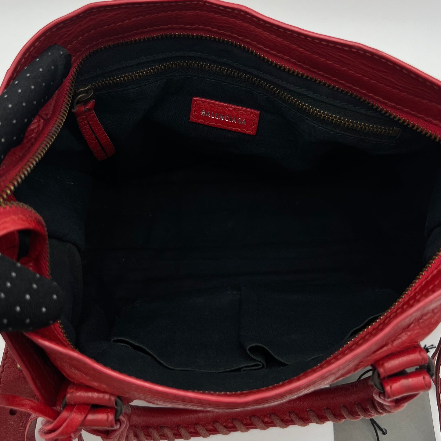 Balenciaga Red Leather Small Classic City Bag