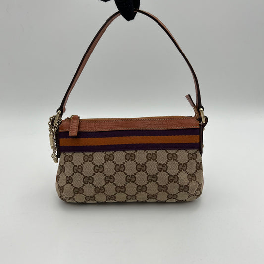 Gucci Brown Monogram Canvas Orange Purple Sherryline Pochette