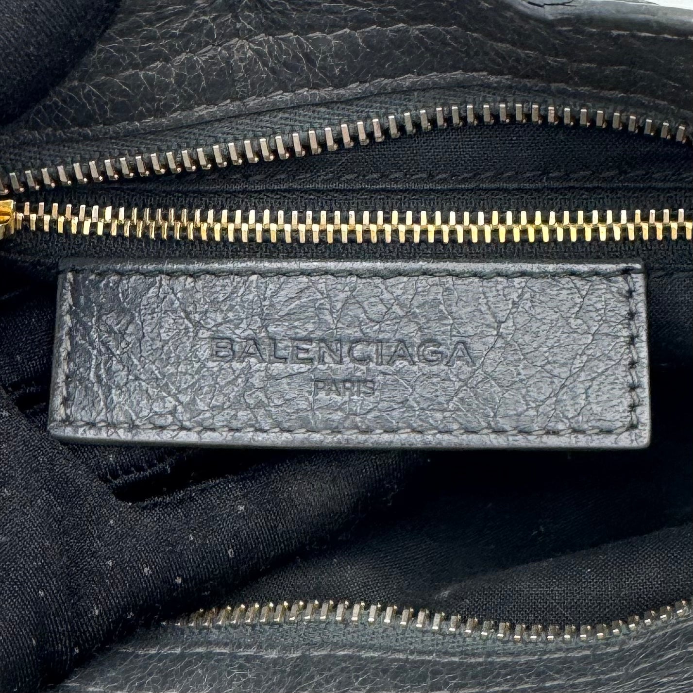 Balenciaga Gray Leather Mini City GHW
