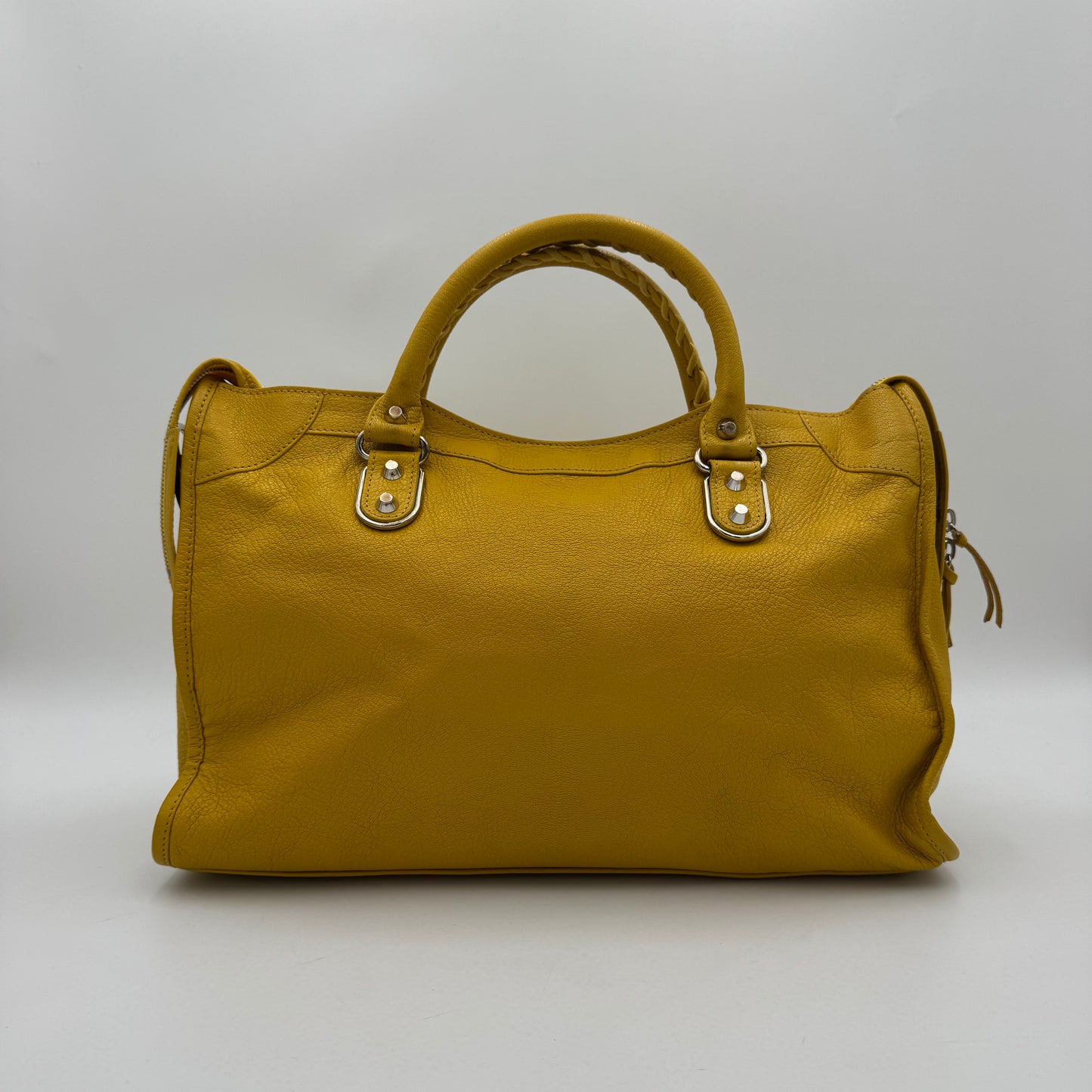 Balenciaga Yellow Leather Metallic Edge City SHW