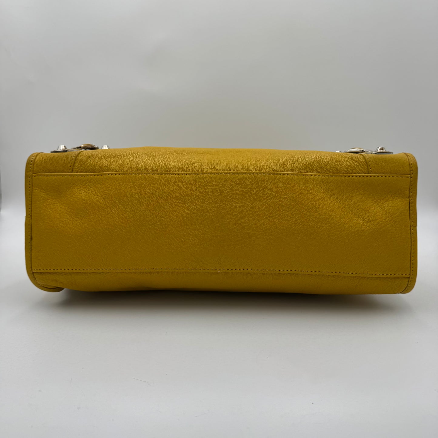 Balenciaga Yellow Leather Metallic Edge City SHW