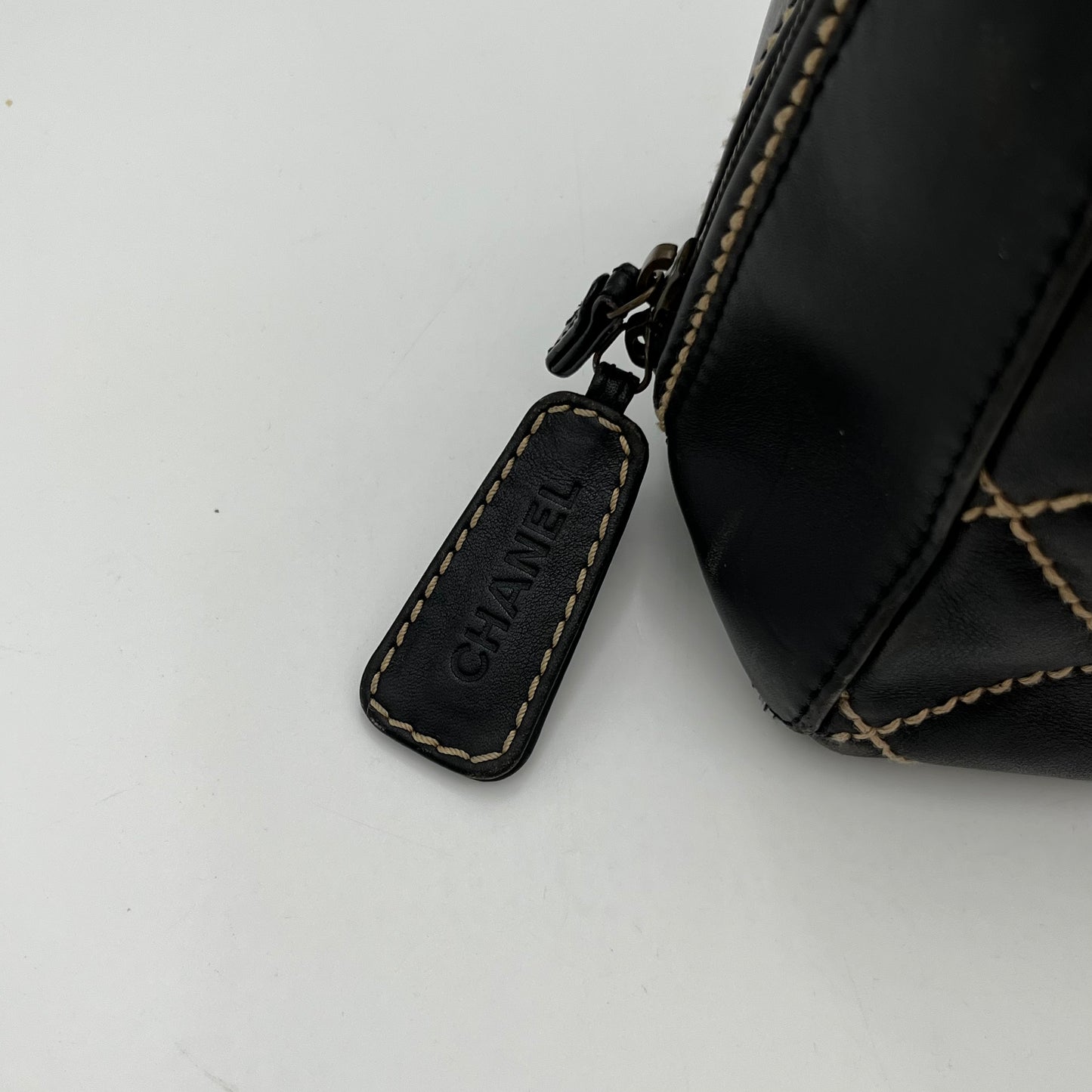 Chanel Black Leather Wildstitch Handbag