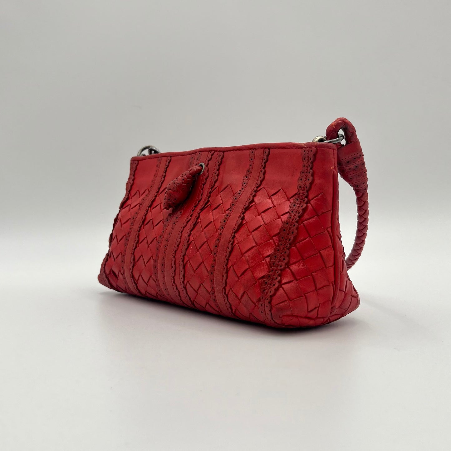 Bottega Veneta Red Intrecciato Pochette