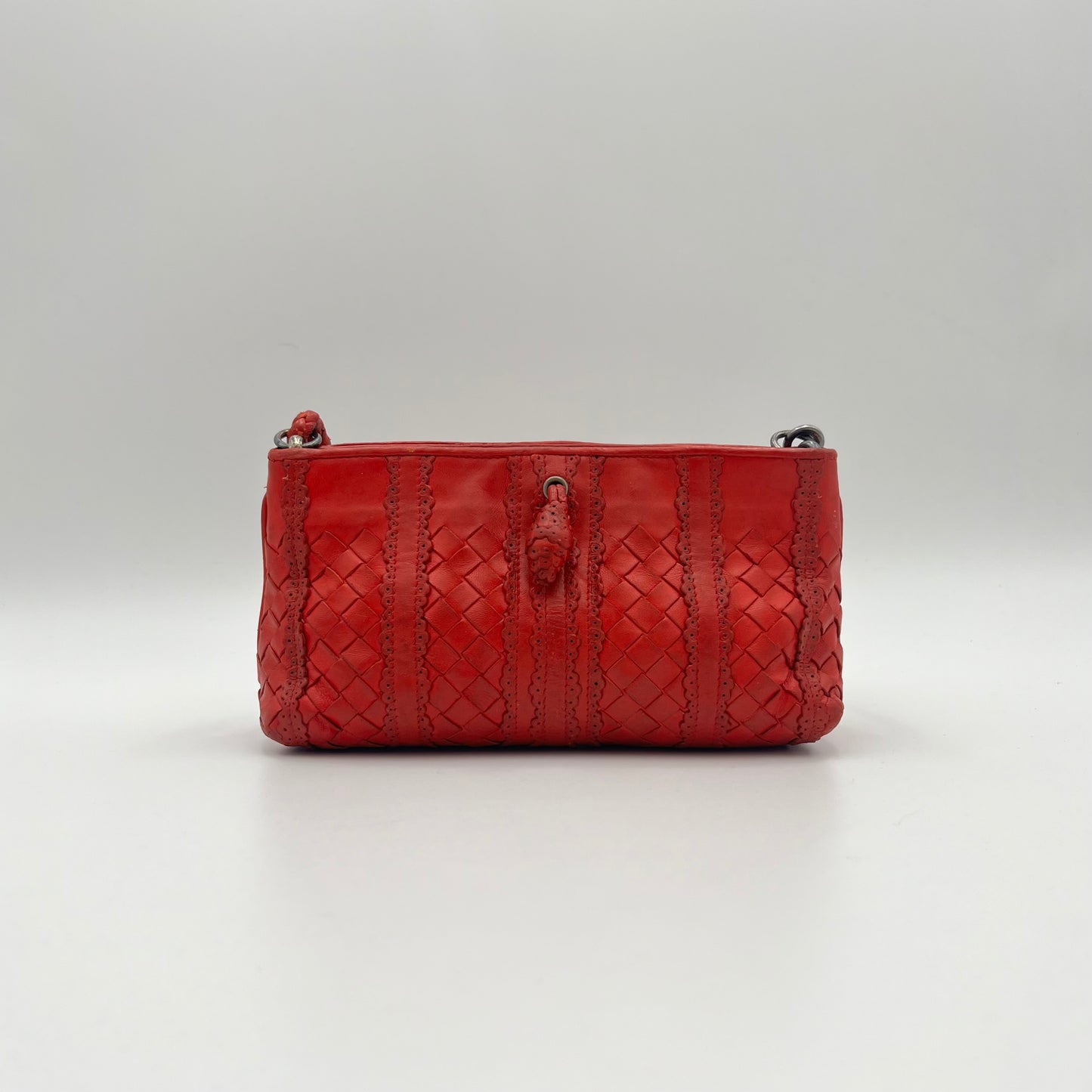 Bottega Veneta Red Intrecciato Pochette
