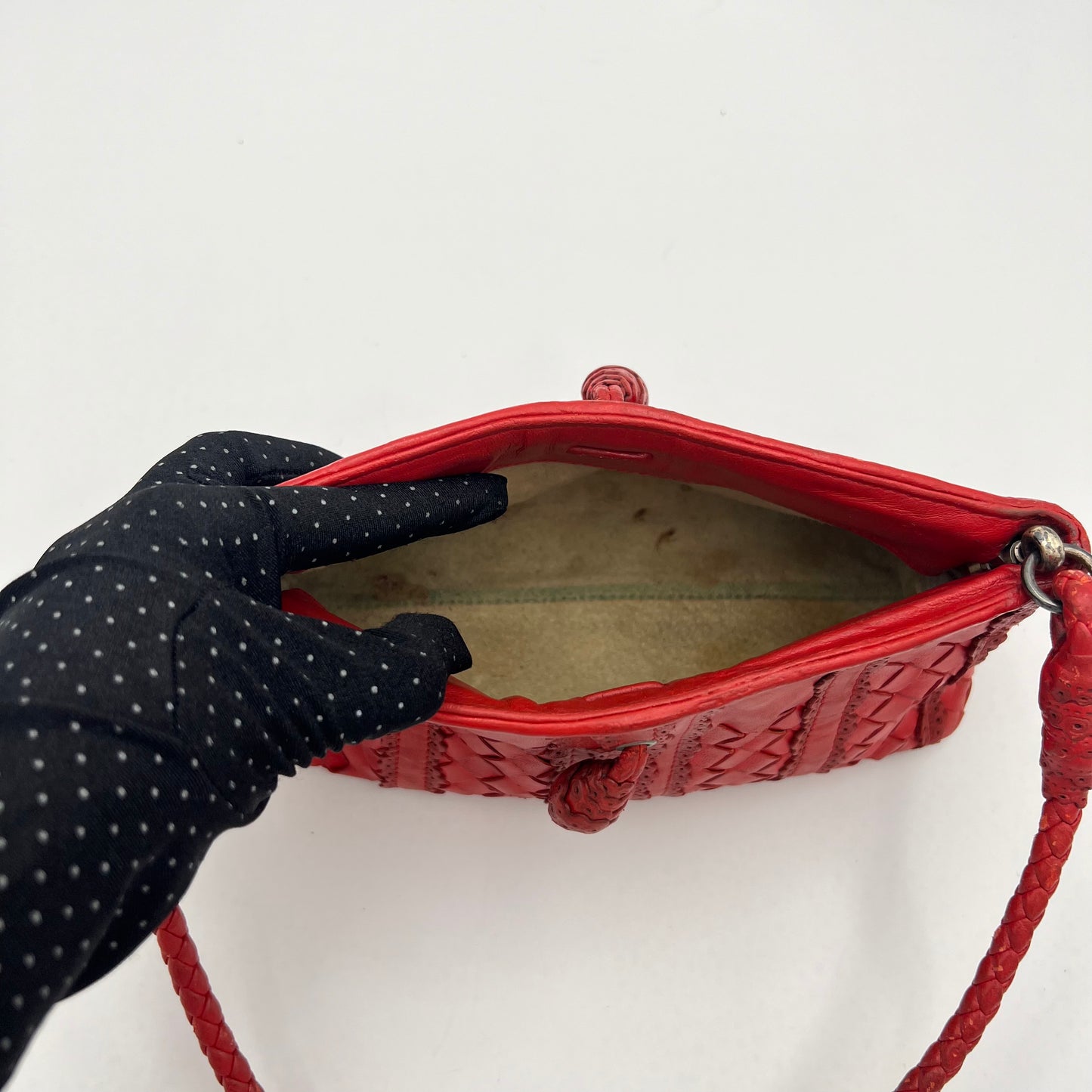 Bottega Veneta Red Intrecciato Pochette