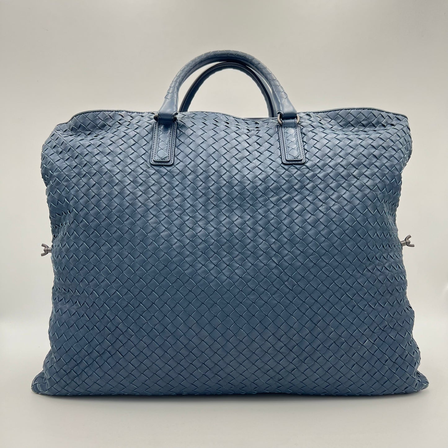 Bottega Veneta Navy Blue Intrecciato Convertible Large Tote Bag