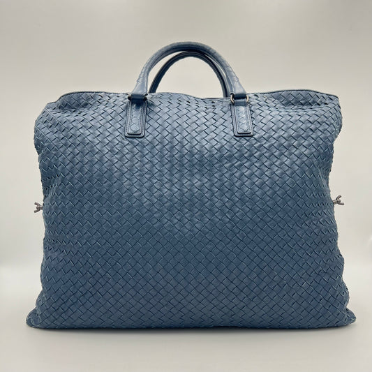 Bottega Veneta Navy Blue Intrecciato Convertible Large Tote Bag