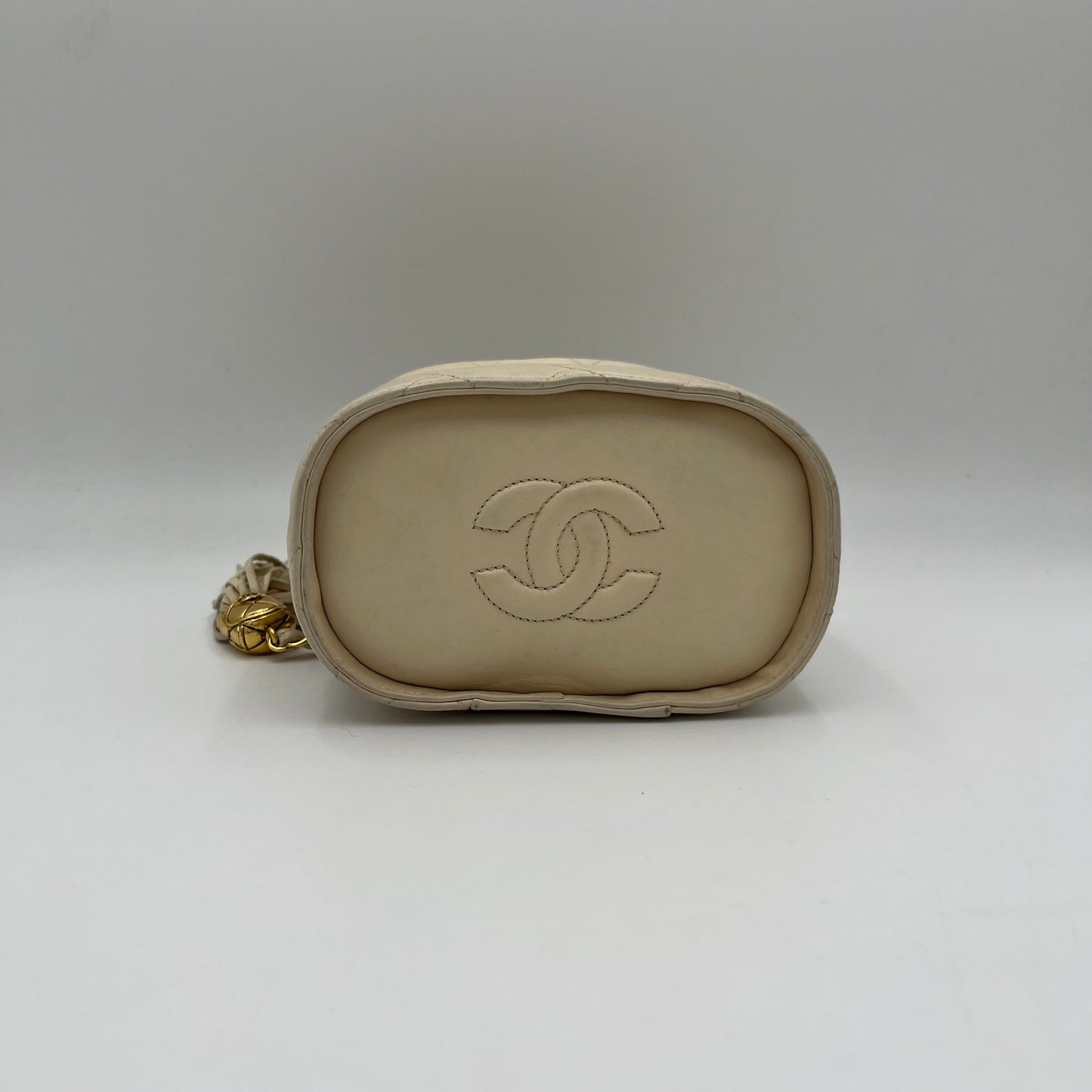 Chanel Beige Lambskin Mini Vanity