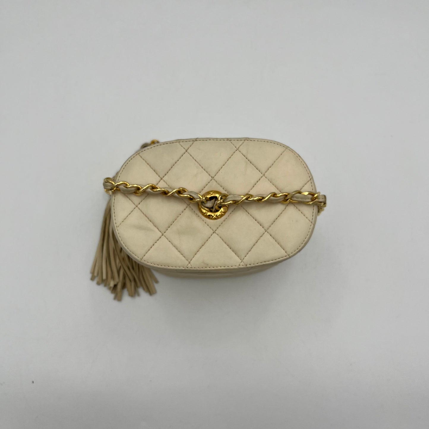 Chanel Beige Lambskin Mini Vanity