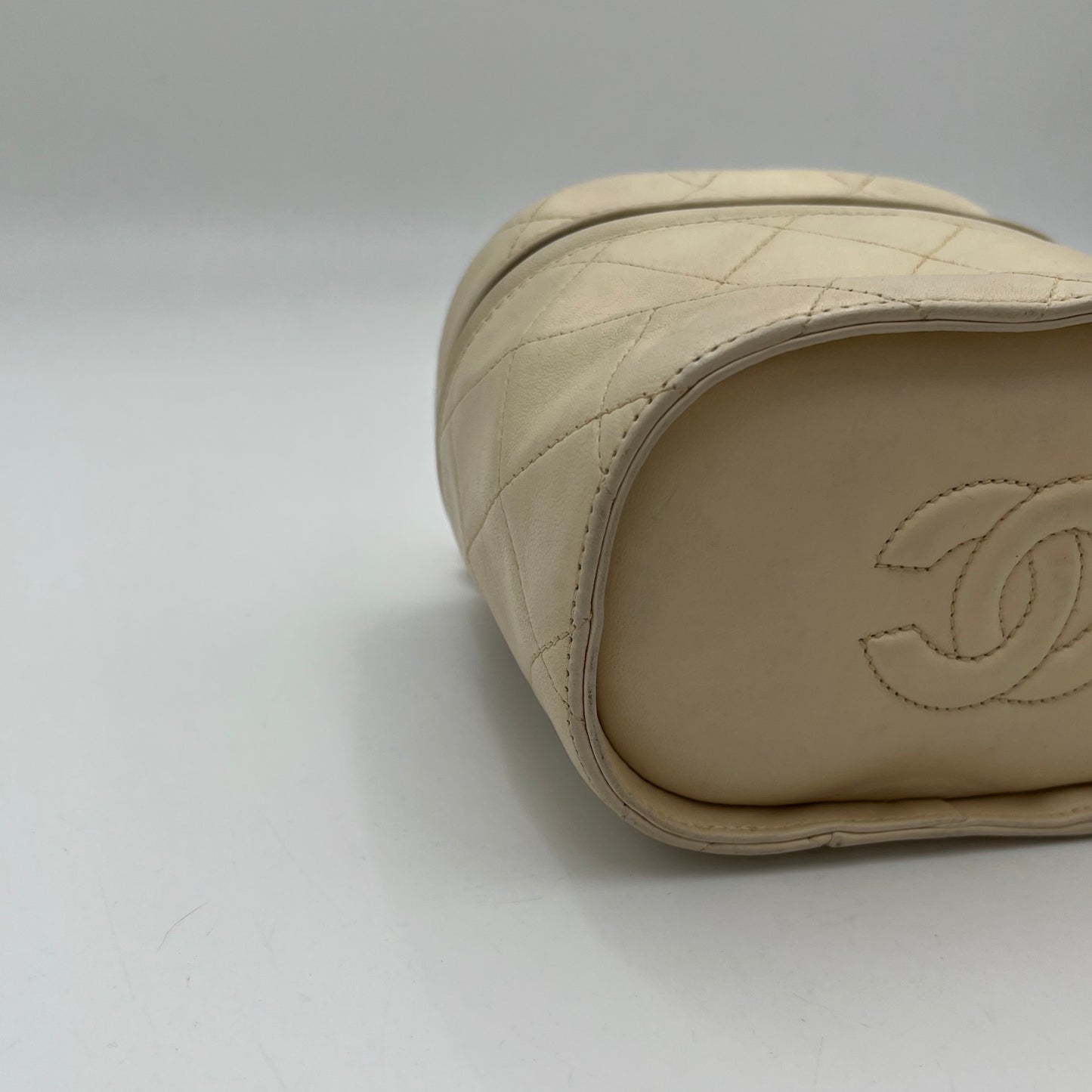 Chanel Beige Lambskin Mini Vanity