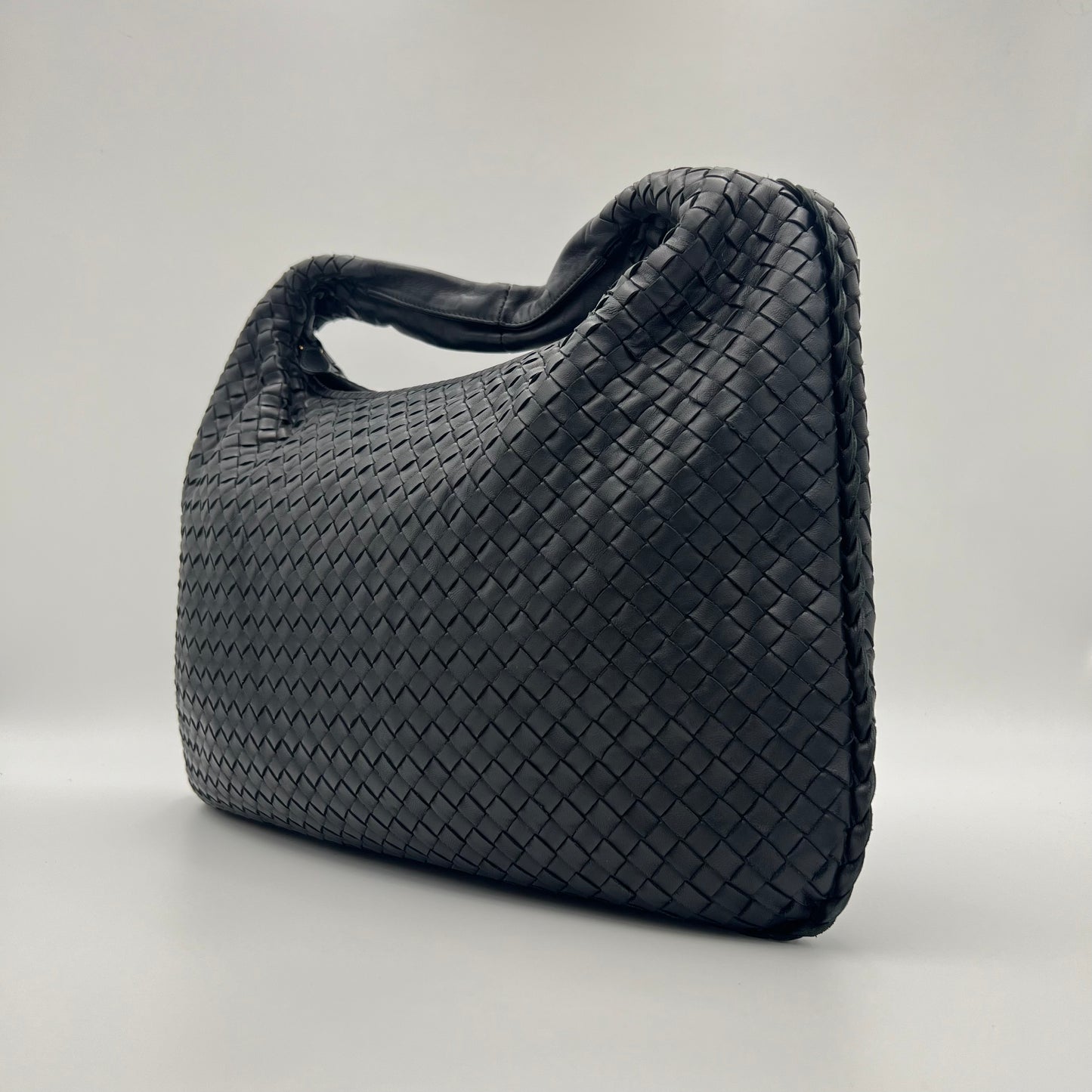 Bottega Veneta Black Intrecciato Large Hobo Bag