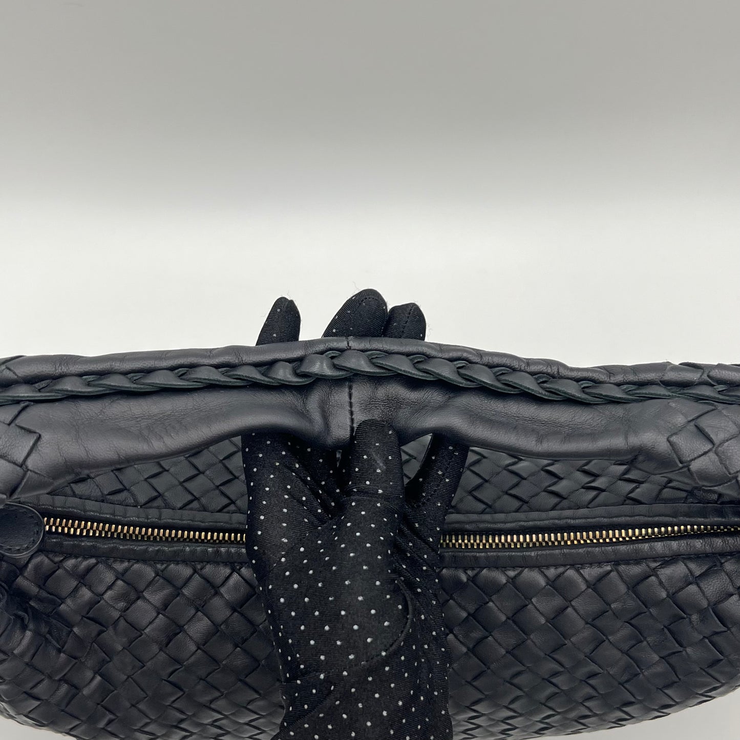 Bottega Veneta Black Intrecciato Large Hobo Bag