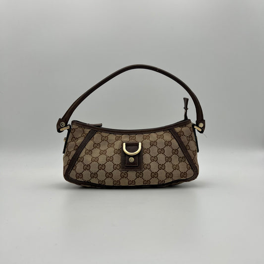Gucci Brown Monogram Canvas Abbey D-Ring Pochette