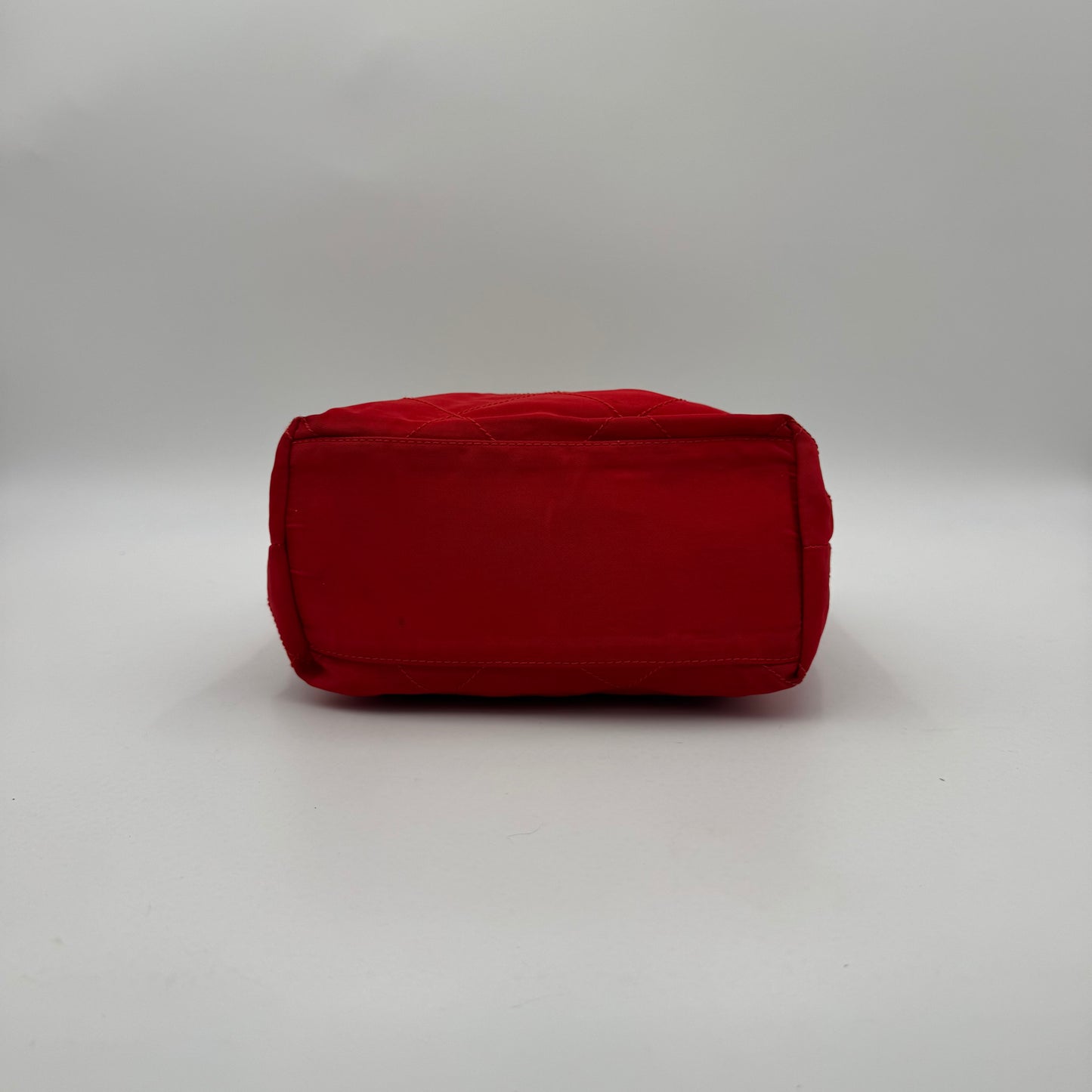 Prada Red Quilted Nylon Small Chain Bag GHW