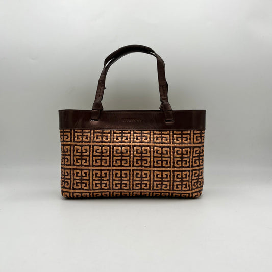 Givenchy Brown and Gold Woven Leather Handbag