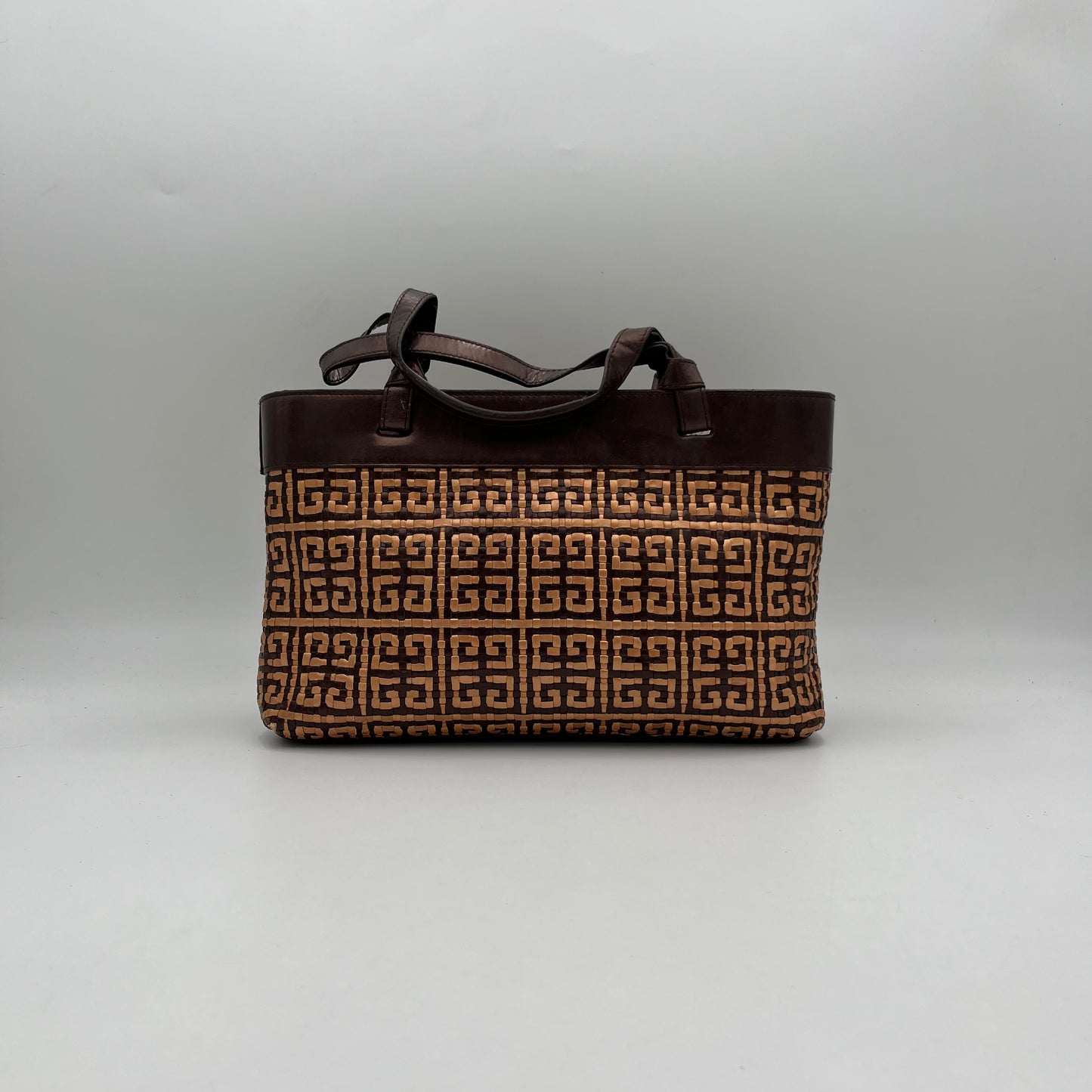 Givenchy Brown and Gold Woven Leather Handbag