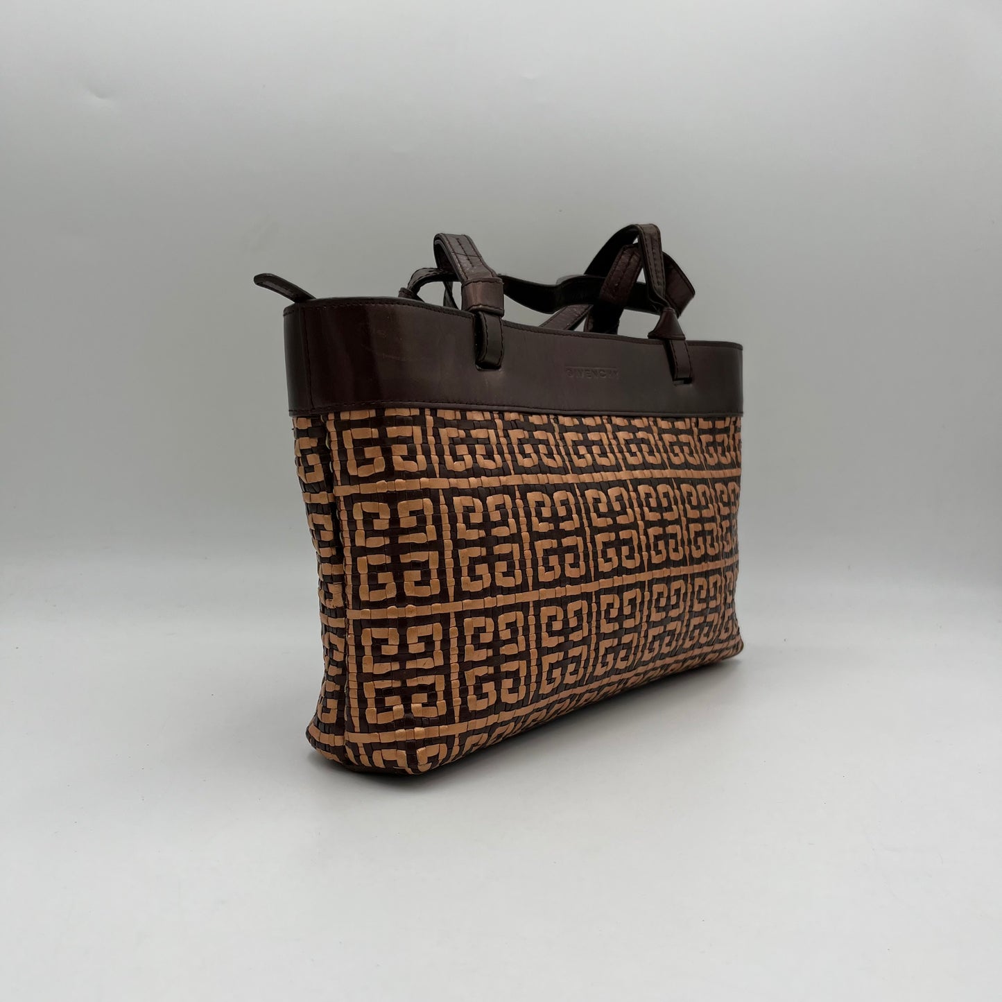 Givenchy Brown and Gold Woven Leather Handbag