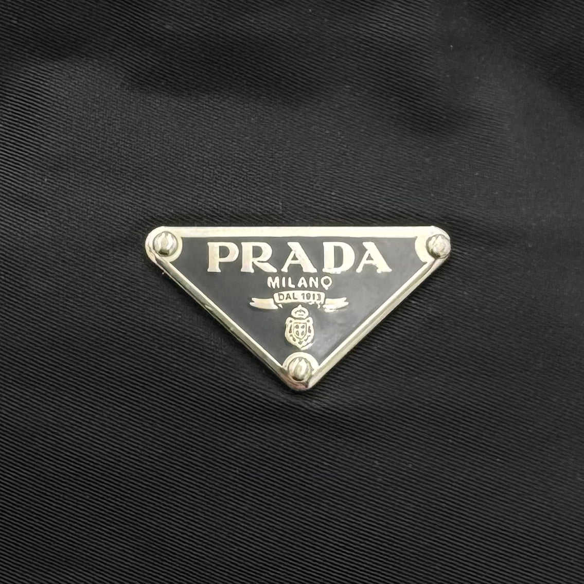 Prada Black Tessuto and Leather Shoulder Tote Bag