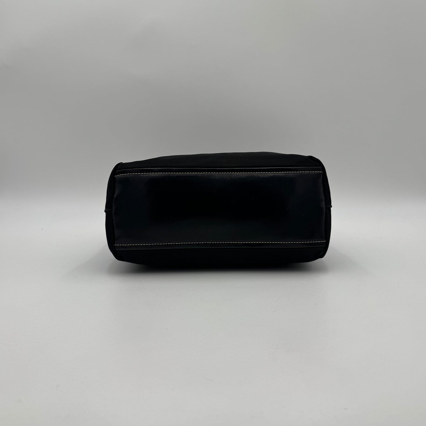 Prada Black Tessuto and Leather Shoulder Tote Bag