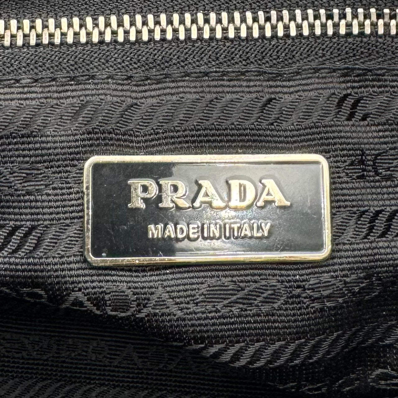Prada Black Tessuto and Leather Shoulder Tote Bag