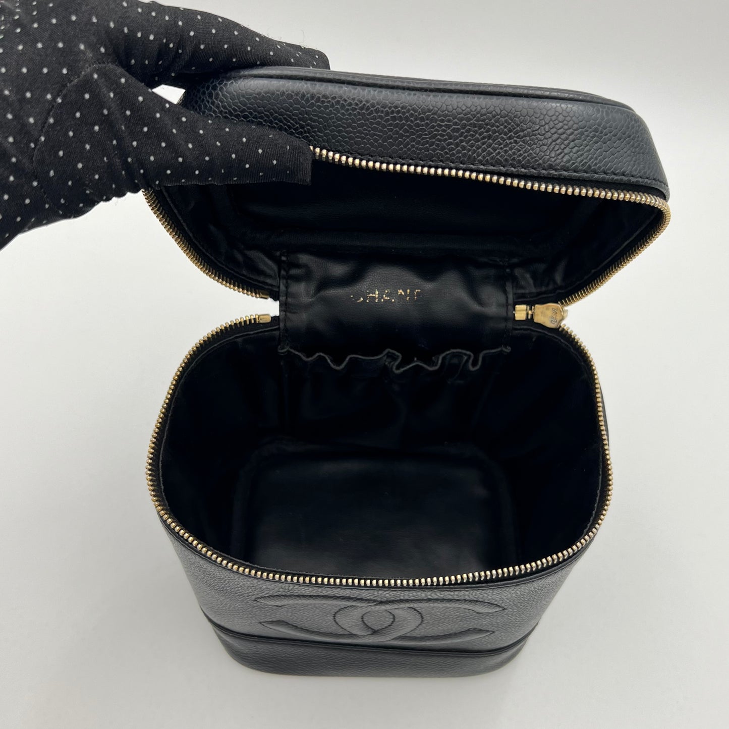 Chanel Black Caviar Timeless CC Vanity