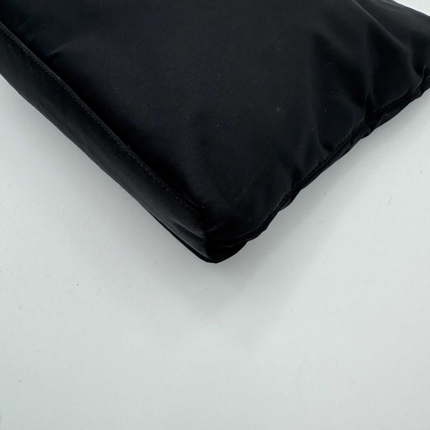 Prada Black Nylon Double Strap Small Open Tote
