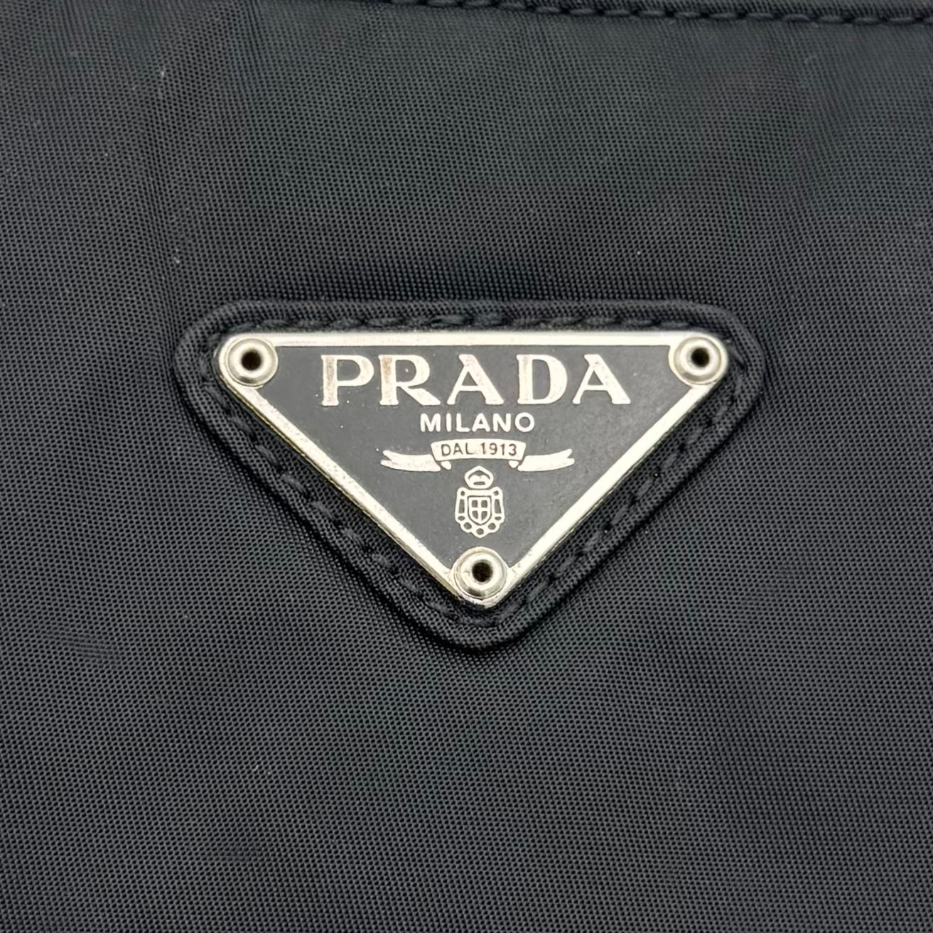 Prada Black Nylon Double Strap Small Open Tote