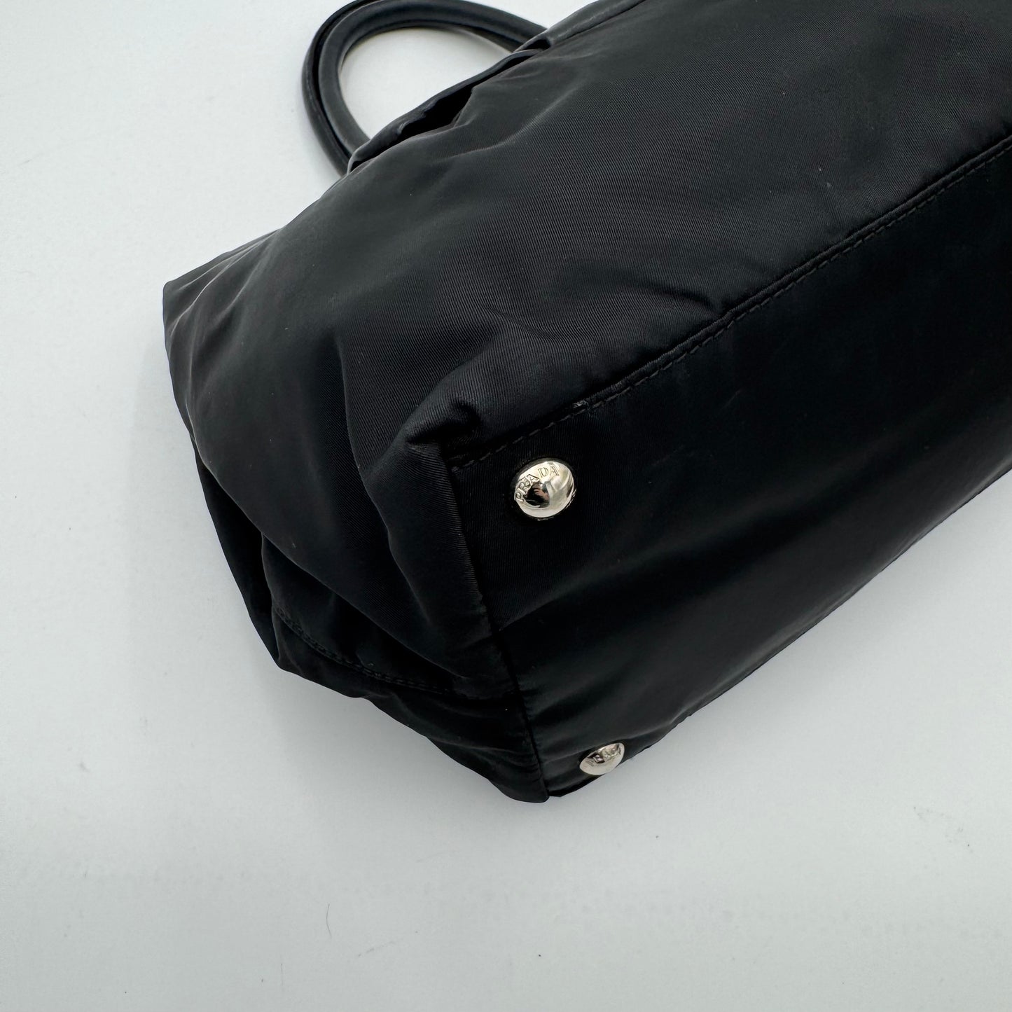 Prada Black Nylon and Leather Bow Tote SHW