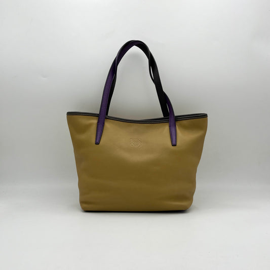 Loewe Brown Anagam Leather Tricolor Tote Bag