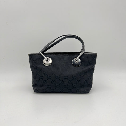 Gucci Black Monogram Canvas and Leather Mini Eclipse Tote