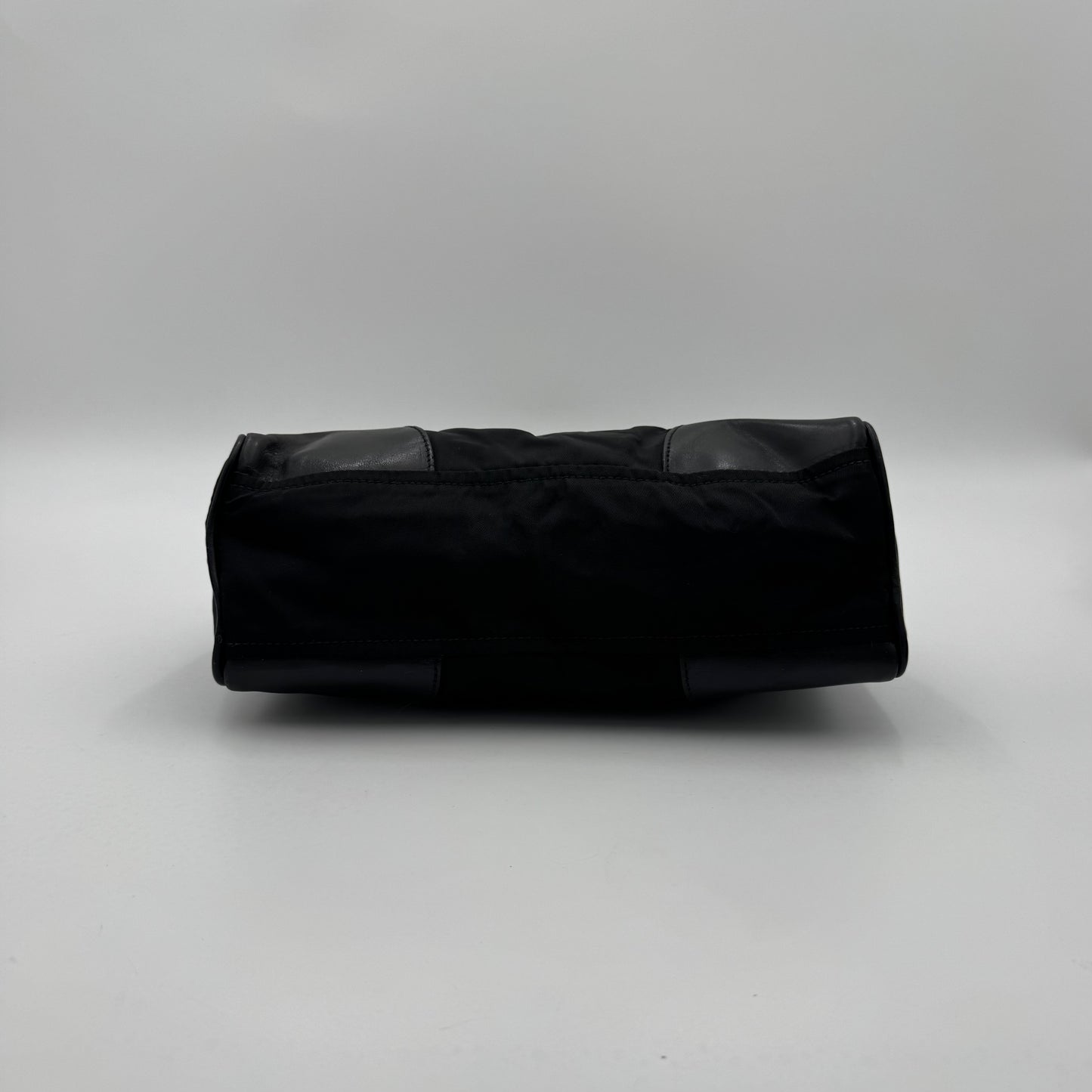 Prada Black Tessuto and Leather Mini Hobo Handbag