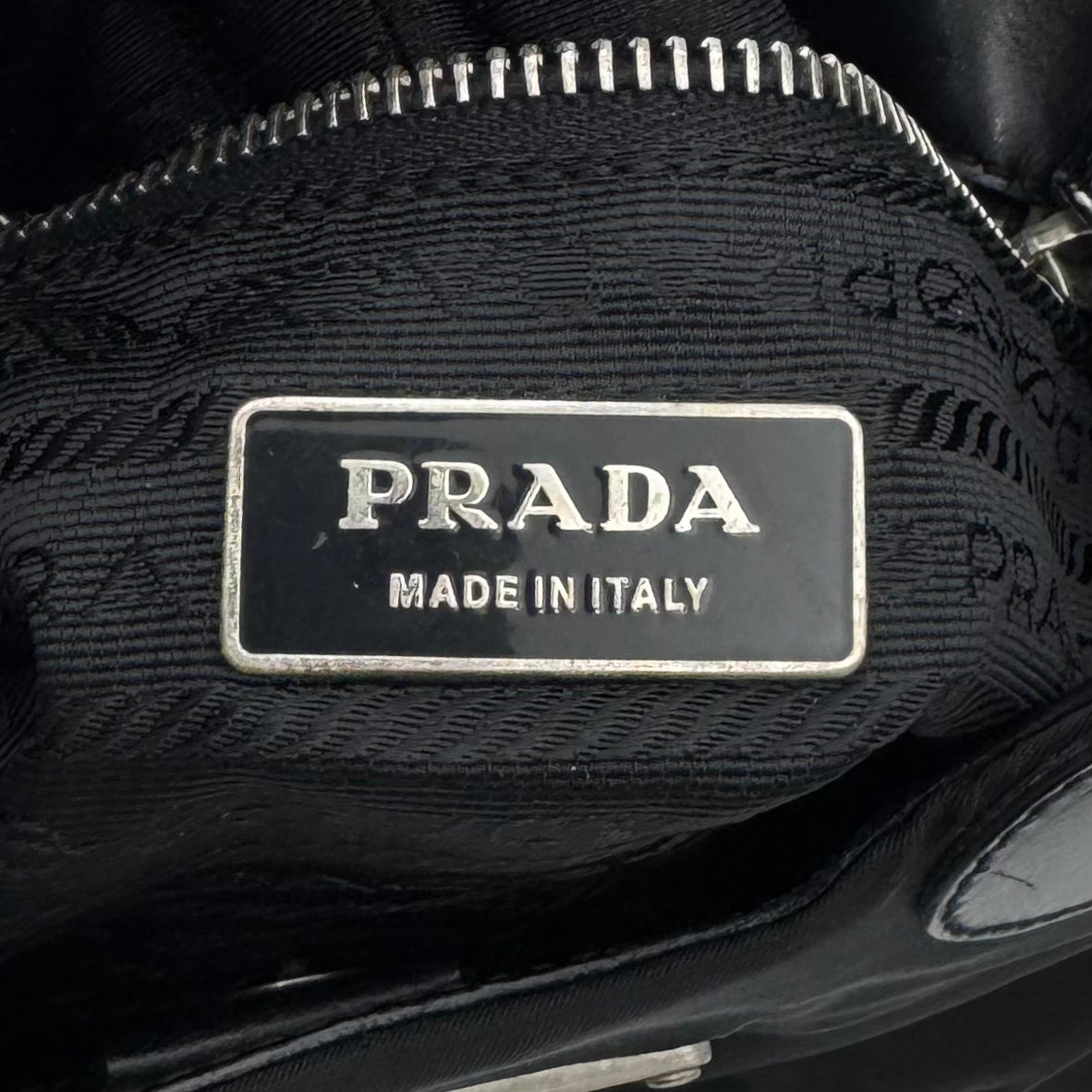 Prada Black Tessuto and Leather Mini Hobo Handbag