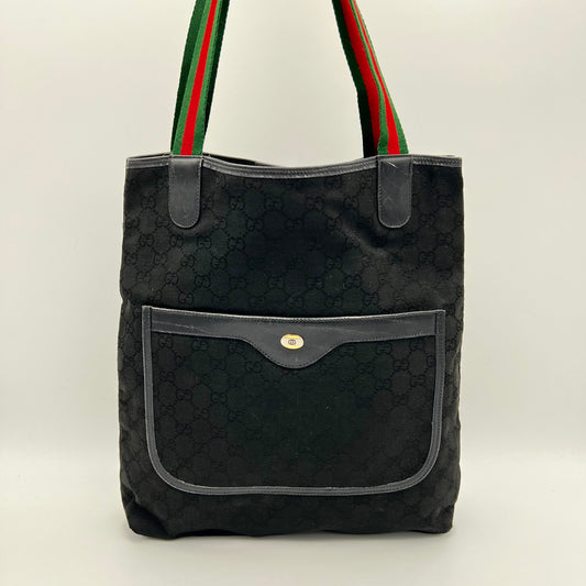 Gucci Black Monogram Canvas Sherryline Tote