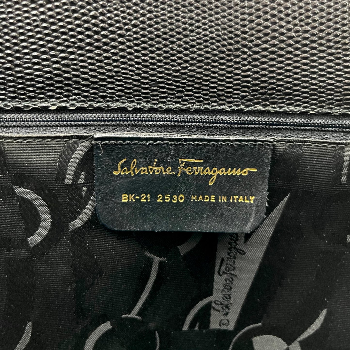 Salvatore Ferragamo Black Leather Vara Tote