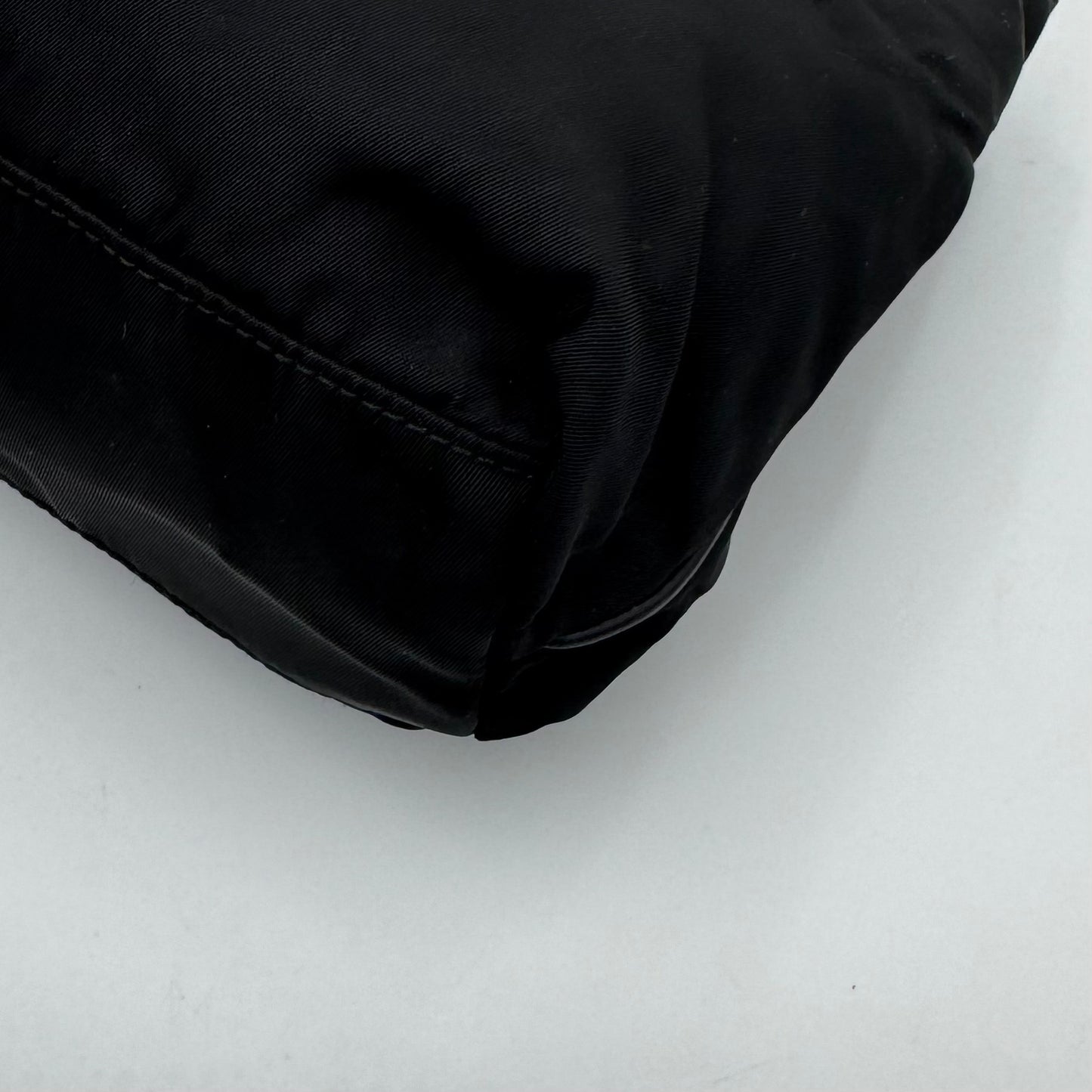 Prada Black Nylon and Leather Shoulder Bag GHW