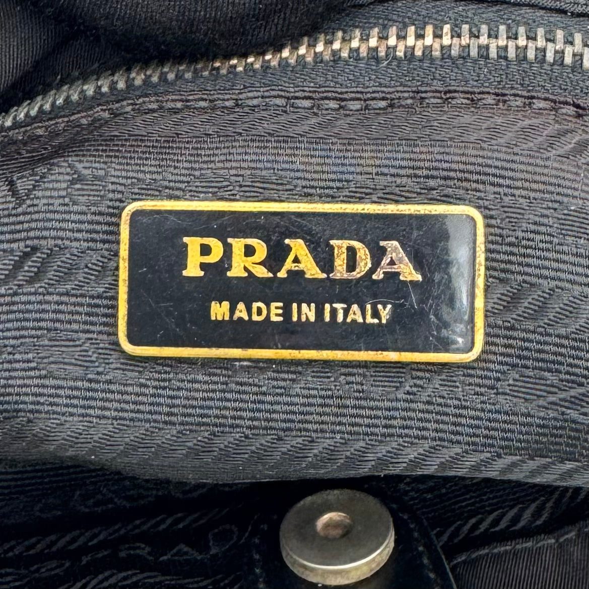 Prada Black Nylon and Leather Shoulder Bag GHW