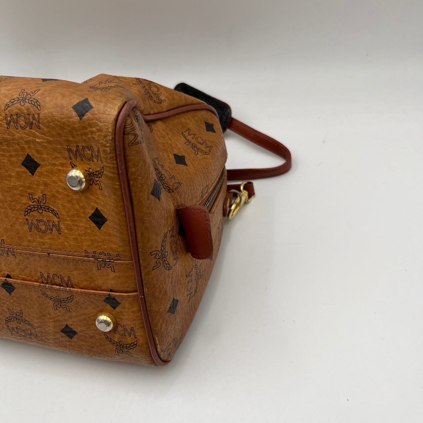 MCM Cognac Boston with Long Strap