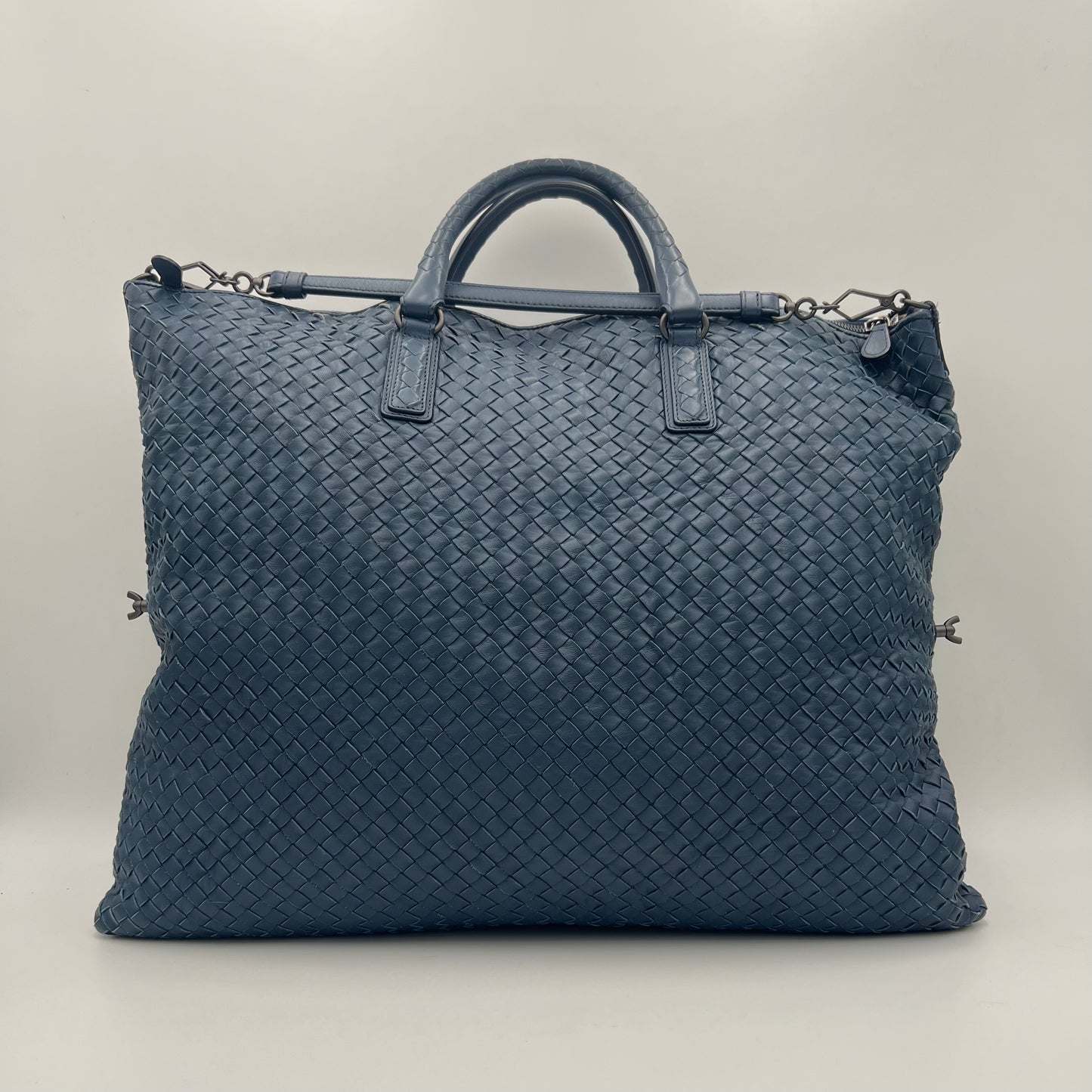 Bottega Veneta Navy Blue Intrecciato Convertible Large Tote Bag