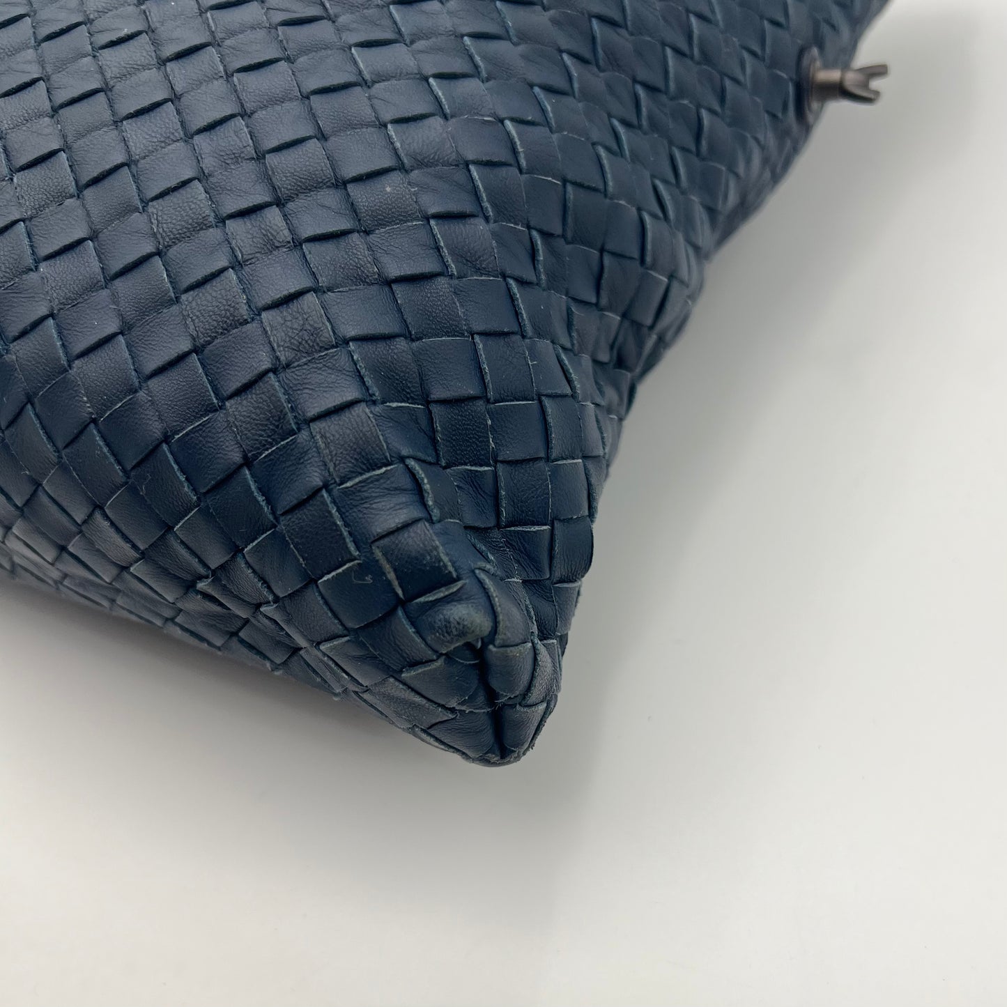 Bottega Veneta Navy Blue Intrecciato Convertible Large Tote Bag