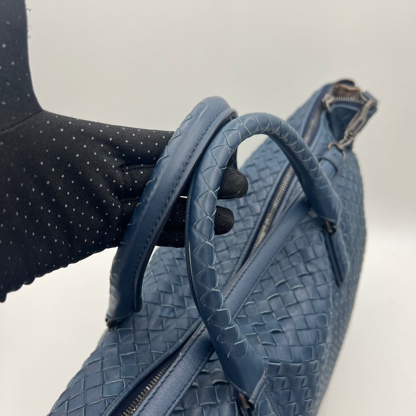 Bottega Veneta Navy Blue Intrecciato Convertible Large Tote Bag
