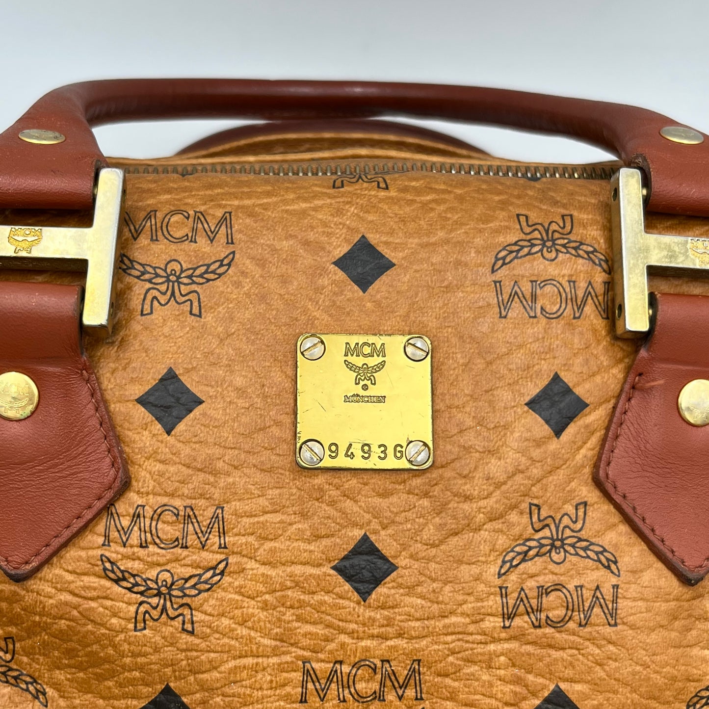 MCM Cognac Boston with Long Strap